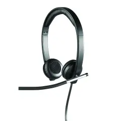 Logitech H650e Kablolu Kulaklık, Gürültü Önleyici Mikrofonlu Stereo Kulaklık, USB, Hat İçi Kontroller, Gösterge LED'i, PC/Mac/Dizüstü Bilgisayar - Siyah