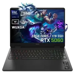 HP OMEN Slim 16- Intel Core Ultra 9-285H 32GB DDR5 1TB SSD RTX5060 8GB 16 inç WUXGA 165Hz 3ms IPS FreeDos Gaming Laptop (BQ3Z2EA)